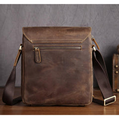 Leather Mens Brown Cool Messenger Bag Vintage Shoulder Bags For Men