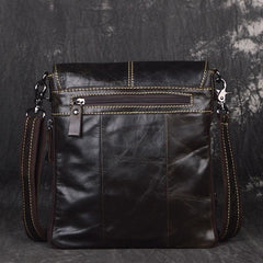 Vintage Leather Small Messenger Bag Shoulder Bag For Men