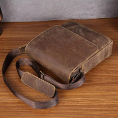 Leather Mens Brown Cool Messenger Bag Vintage Shoulder Bags For Men - imessengerbags