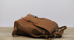 Vintage Mens Leather 15inch Laptop Backpack Leather School Backpack Travel Backpack for Men - imessengerbags