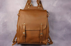 Vintage Mens Leather 15inch Laptop Backpack Leather School Backpack Travel Backpack for Men - imessengerbags