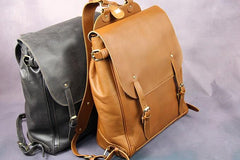 Vintage Mens Leather 15inch Laptop Backpack Leather School Backpack Travel Backpack for Men - imessengerbags