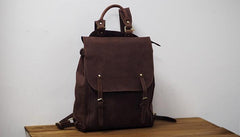 Vintage Mens Leather 15inch Laptop Backpack Leather School Backpack Travel Backpack for Men - imessengerbags