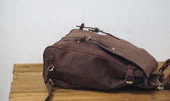 Vintage Mens Leather 15inch Laptop Backpack Leather School Backpack Travel Backpack for Men - imessengerbags