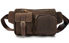 Vintage Mens Leather Biker Fanny Pack Waist Bags Fanny Bag For Men