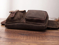 Vintage Mens Leather Biker Fanny Pack Waist Bags Fanny Bag For Men