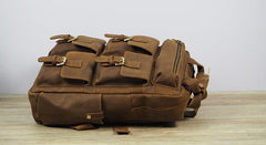 Vintage Mens Leather Large Laptop Backpack Travel Backpack Leather School Backpacks for Men