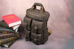 Vintage Mens Leather Large Laptop Backpack Travel Backpack Leather School Backpacks for Men
