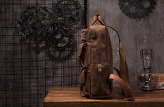 Vintage Mens Leather Large Laptop Backpack Travel Backpack Leather School Backpacks for Men