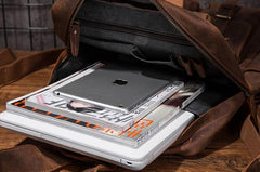 Vintage Mens Leather Large Laptop Backpack Travel Backpack Leather School Backpacks for Men
