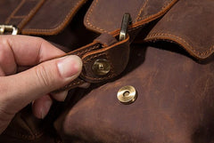 Vintage Mens Leather Large Laptop Backpack Travel Backpack Leather School Backpacks for Men