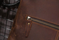 Vintage Mens Leather Large Laptop Backpack Travel Backpack Leather School Backpacks for Men