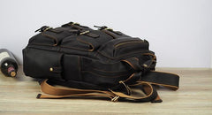 Vintage Mens Leather Large Laptop Backpack Travel Backpack Leather School Backpacks for Men