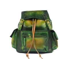Vintage Mens Leather School Backpack Travel Backpack Leather Hiking Backpack for Men