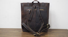 Vintage Mens Leather School Backpacks Laptop Backpack Travel Leather Backpack for Men - imessengerbags