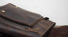 Vintage Mens Leather School Backpacks Laptop Backpack Travel Leather Backpack for Men - imessengerbags