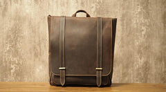 Vintage Mens Leather School Backpacks Laptop Backpack Travel Leather Backpack for Men - imessengerbags