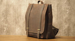 Vintage Mens Leather School Backpacks Laptop Backpack Travel Leather Backpack for Men - imessengerbags