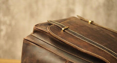 Vintage Mens Leather School Backpacks Laptop Backpack Travel Leather Backpack for Men - imessengerbags