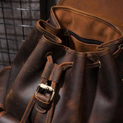 Vintage Mens Leather School Backpacks Satchel Backpack Leather Travel Backpack for Men - imessengerbags