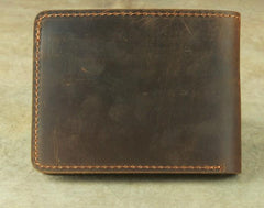 Vintage Mens Leather Slim Bifold Small Wallet Cool billfold Slim Small Wallet for Men - imessengerbags