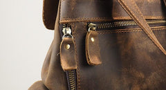 Vintage Mens Leather Small Backpack Travel Backpack Leather School Backpacks for Men