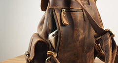 Vintage Leather Backpacks for Men Best College Backpack Men's Leather Backpack cool leather backpacks for men