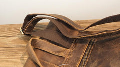 Vintage Mens Leather Small Backpack Travel Backpack Leather School Backpacks for Men