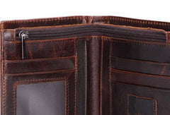 Vintage Mens Wallet billfold Slim Bifold Wallet Genuine Leather Card Wallet for Men - imessengerbags
