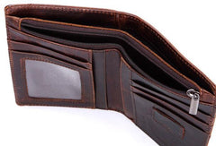 Vintage Mens Wallet billfold Slim Bifold Wallet Genuine Leather Card Wallet for Men - imessengerbags