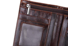 Vintage Mens Wallet billfold Slim Bifold Wallet Genuine Leather Card Wallet for Men - imessengerbags