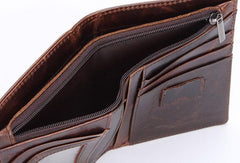 Vintage Mens Wallet billfold Slim Bifold Wallet Genuine Leather Card Wallet for Men - imessengerbags