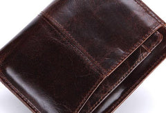 Vintage Mens Wallet billfold Slim Bifold Wallet Genuine Leather Card Wallet for Men - imessengerbags