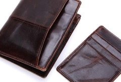 Vintage Mens Wallet billfold Slim Bifold Wallet Genuine Leather Card Wallet for Men - imessengerbags