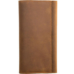 Vintage Slim long Wallet Leather Mens Tan Wallet Long Wallet for Men - imessengerbags