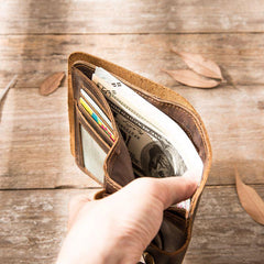 Vintage Slim long Wallets Leather Mens Coffee Wallet Long Wallet for Men - imessengerbags