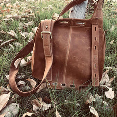 Vintage Unique Cool Leather Small Messenger Bag for men Shoulder Bag for men