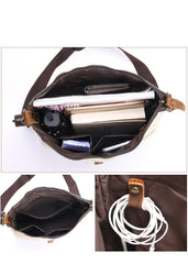Wax Canvas Leather Mens Small Waterproof Vertical Green Side Bag Courier Bag Messenger Bag for Men - imessengerbags