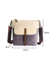 Wax Canvas Leather Mens Small Waterproof Vertical Green Side Bag Courier Bag Messenger Bag for Men - imessengerbags