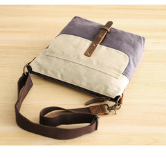 Wax Canvas Leather Mens Small Waterproof Vertical Green Side Bag Courier Bag Messenger Bag for Men - imessengerbags
