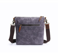Wax Canvas Leather Mens Small Waterproof Vertical Green Side Bag Courier Bag Messenger Bag for Men - imessengerbags
