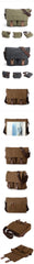 Waxed Canvas Leather Mens Small DSLR Camera Bags Side Bag Messenger Bag Shoulder Bag For Men - imessengerbags