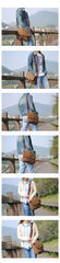 Waxed Canvas Leather Mens Small DSLR Camera Bags Side Bag Messenger Bag Shoulder Bag For Men - imessengerbags