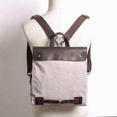 Canvas Leather Mens Womens Small 13'' School Backpack College Backpack for Men - imessengerbags