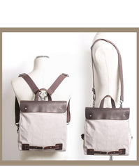 Canvas Leather Mens Womens Small 13'' School Backpack College Backpack for Men - imessengerbags