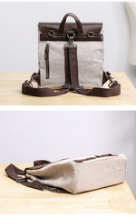 Canvas Leather Mens Womens Small 13'' School Backpack College Backpack for Men - imessengerbags