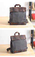 Canvas Leather Mens Womens Small 13'' School Backpack College Backpack for Men - imessengerbags