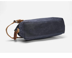 Waxed Canvas Leather Mens Women's Waterproof Cosmetic Bag Clutch Bag Handbag Storage Bag Wash Bag For Men - imessengerbags