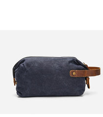 Waxed Canvas Leather Mens Women's Waterproof Cosmetic Bag Clutch Bag Handbag Storage Bag Wash Bag For Men - imessengerbags