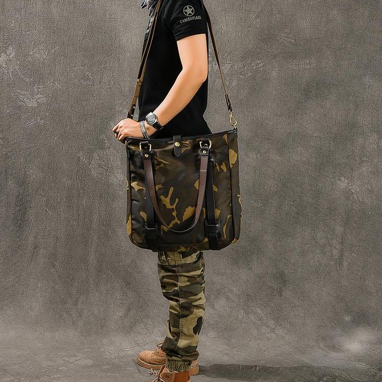Canvas Tote For Men Tote Waxed Canvas Tote Bag Camouflage Tote Bag On Shoulder Mens